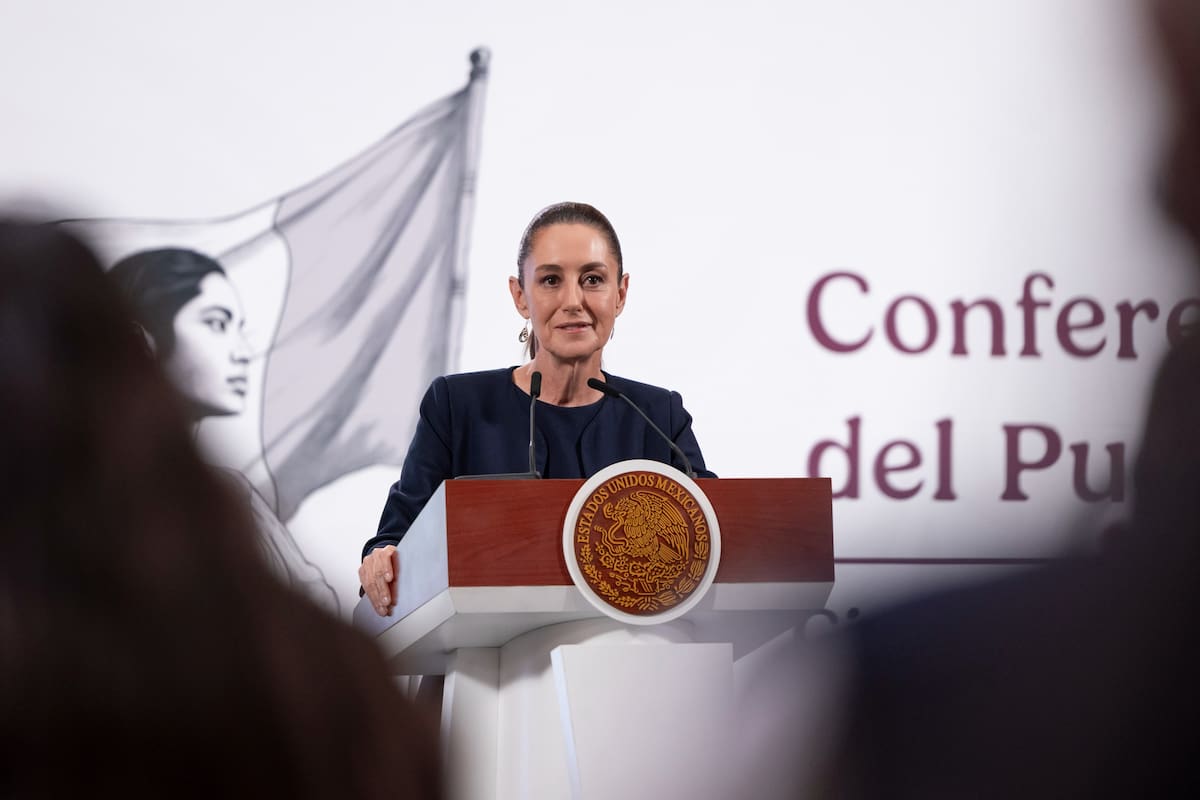 La presidenta Claudia Sheinbaum Pardo en su "Conferencia del Pueblo" del 15 de mayo del 2025. | Crédito: Presidencia