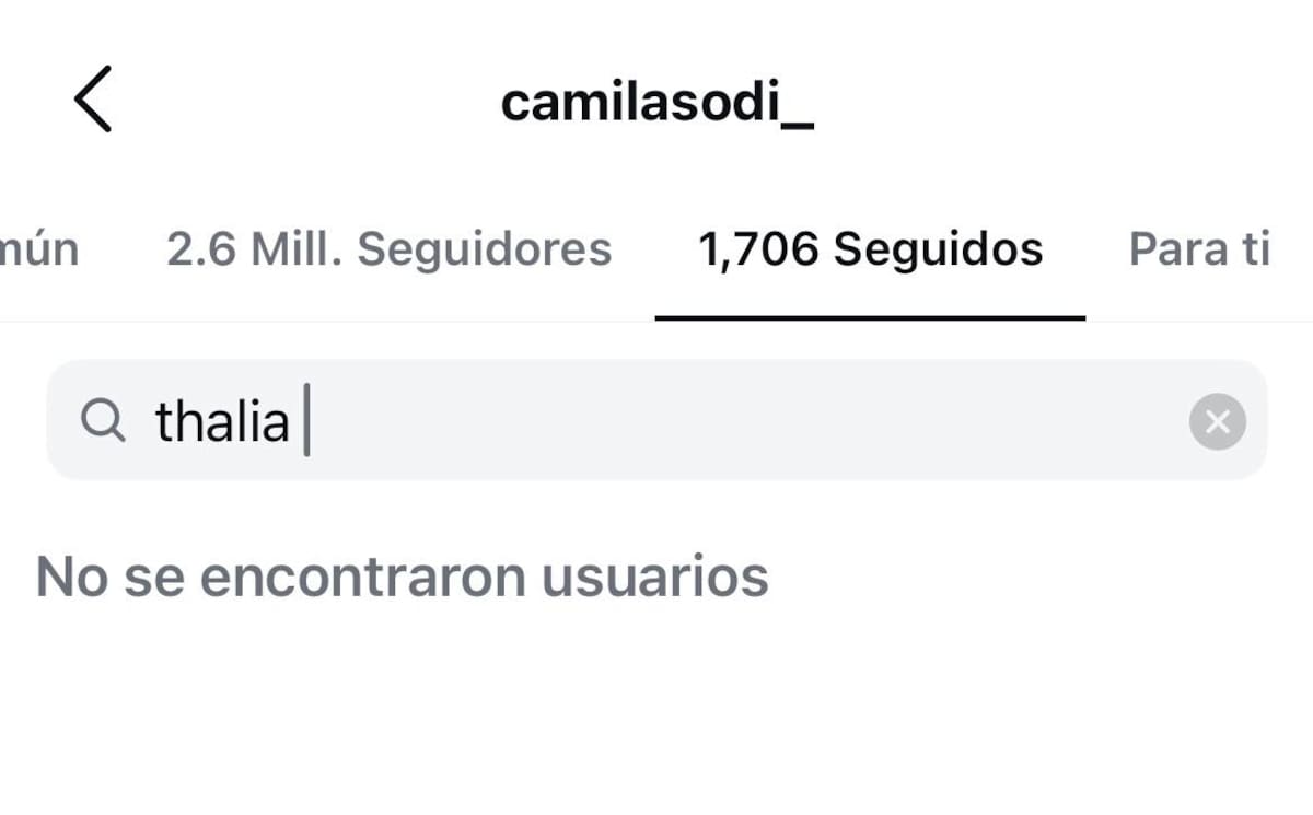 Camila Sodi deja de seguir a Thalía | Captura de pantalla