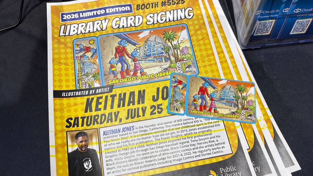 La edición especial fue diseñada por el artista Keithan Jones y estará disponible durante la Comic-Con y en las 37 sucursales de la Biblioteca de San Diego.
Fotos: Ana Gómez.