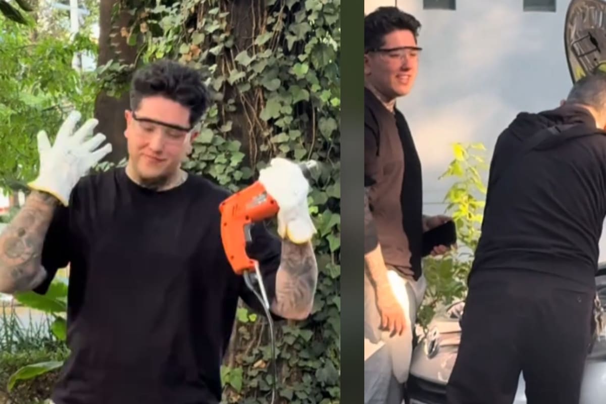 Influencer se hace pasar por mecánico para hacerle una broma a un desconocido.