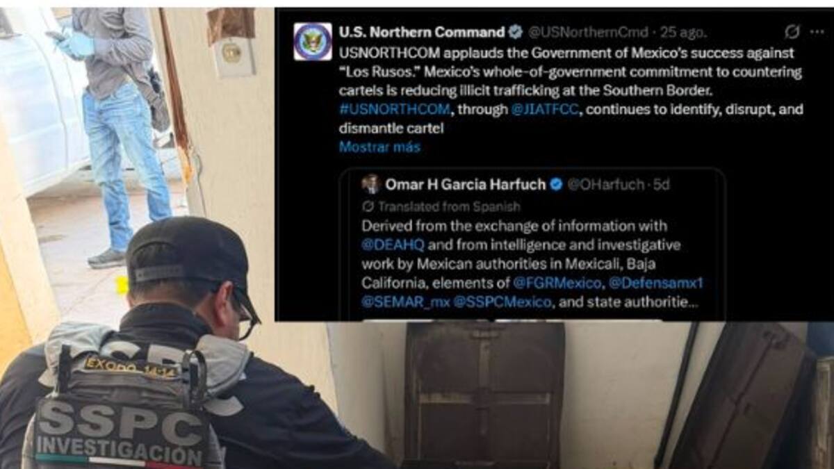 Comando Norte de EU reconoce golpe a “Los Rusos” en Mexicali tras decomiso de 120 kilos de fentanilo