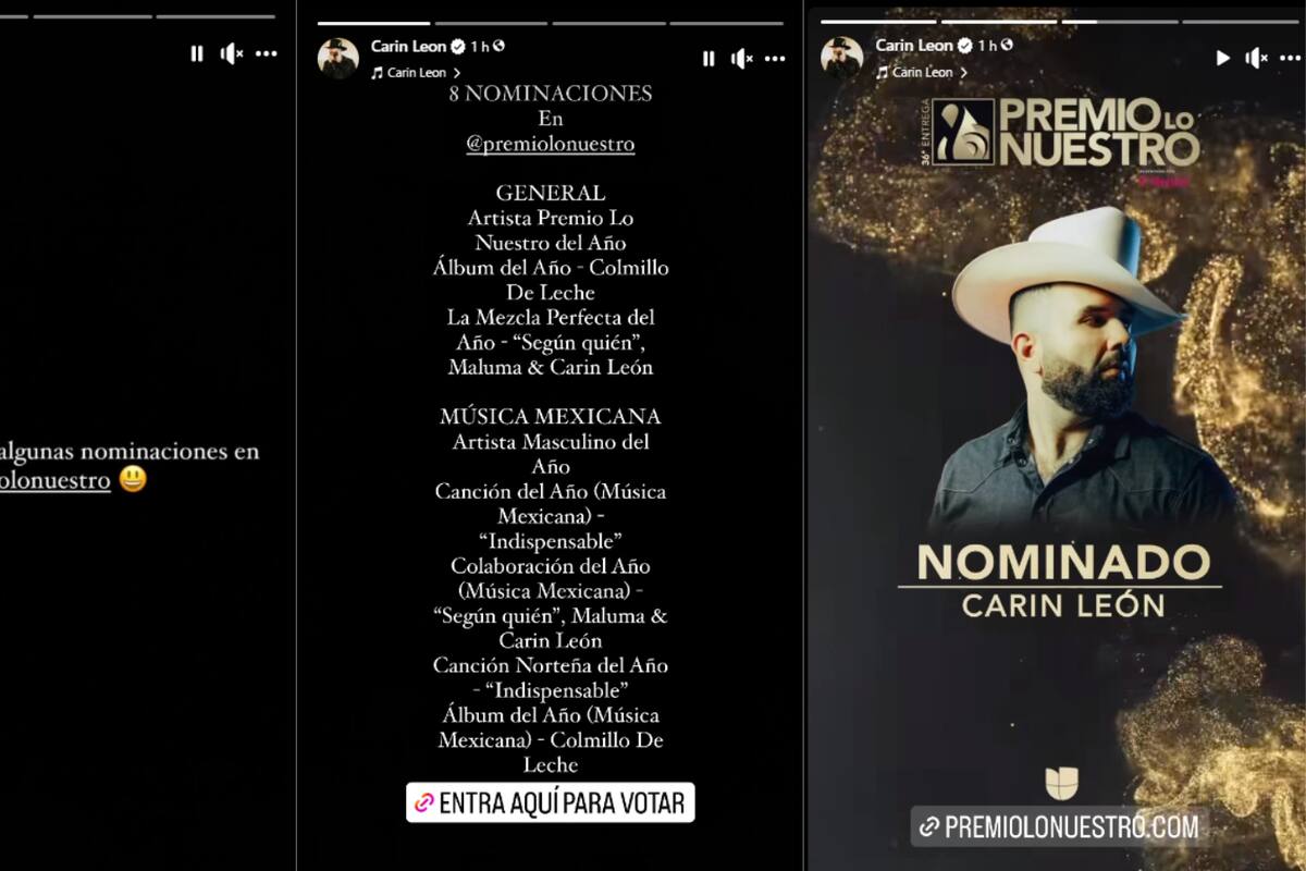Carin León entre los artistas más nominados en “Premio Lo Nuestro 2024″