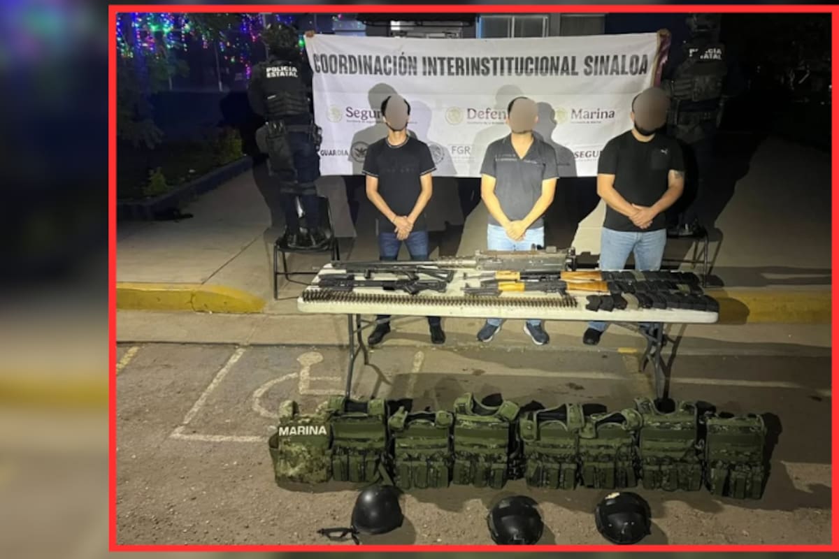 Impactante operativo en Culiacán: aseguraron ametralladora calibre .50, fusiles AK-47, vehículos y tres civiles fueron detenidos