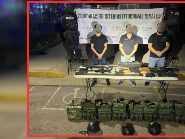 Impactante operativo en Culiacán: aseguraron ametralladora calibre .50, fusiles AK-47, vehículos y tres civiles fueron detenidos