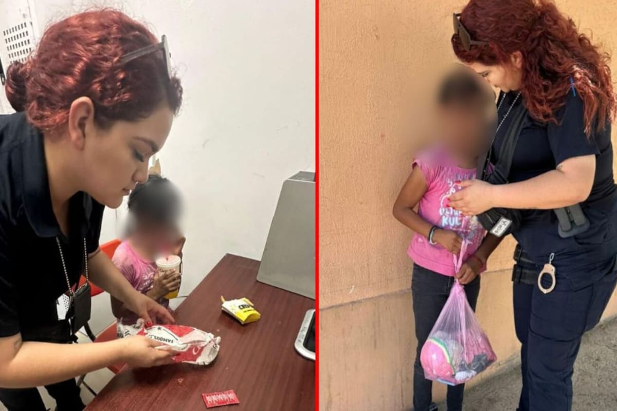 Policías preventivos rescatan a niña de 9 años que caminaba sola y llorando en calles del fraccionamiento Puerta del Rey