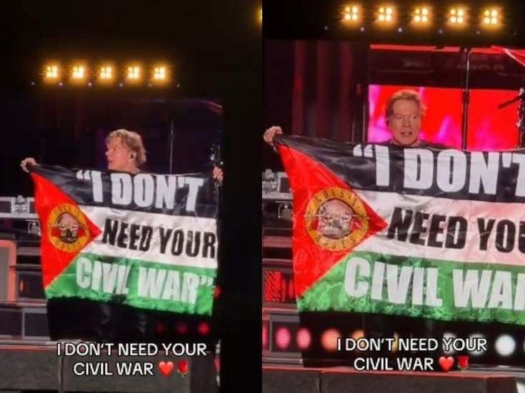 Axl Rose sorprende al ondear la bandera de Palestina durante concierto de Guns N’ Roses en Bogotá