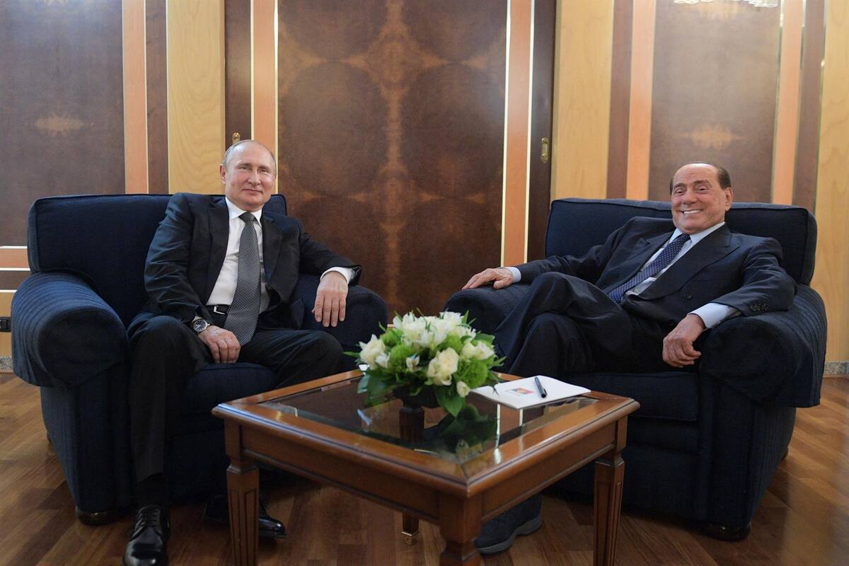 Se filtran audio de ex ministro italiano Berlusconi donde dice que Putin y él ya son amigos de nuevo