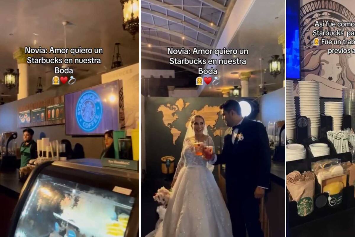VIRAL: Novia sorprende al presumir una cafetería de Starbucks en su boda