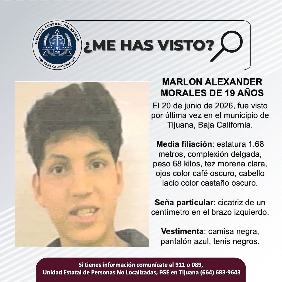 Fue visto por última vez el 20 de junio de 2026.