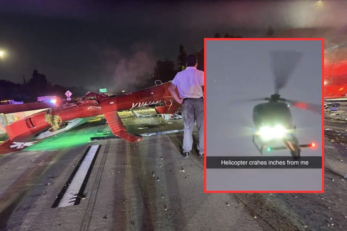 Helicóptero médico se estrella en autopista de Sacramento; tres heridos graves