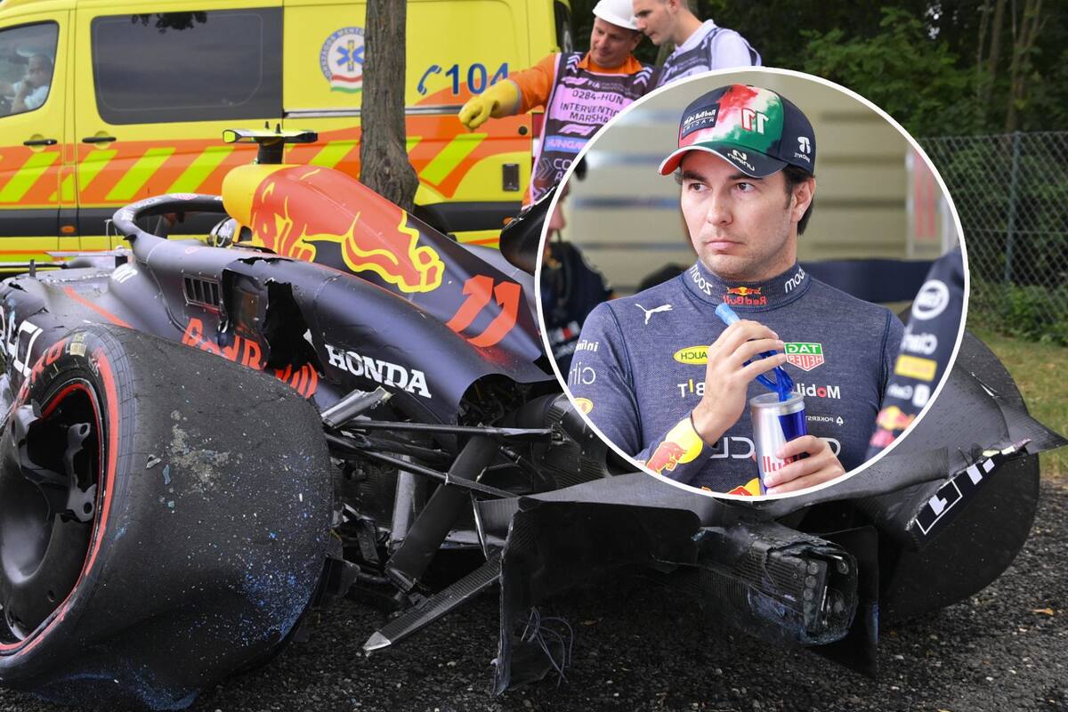 Así fue el choque de ‘Checo’ Pérez que provocó bandera roja en la Q1 de Hungría