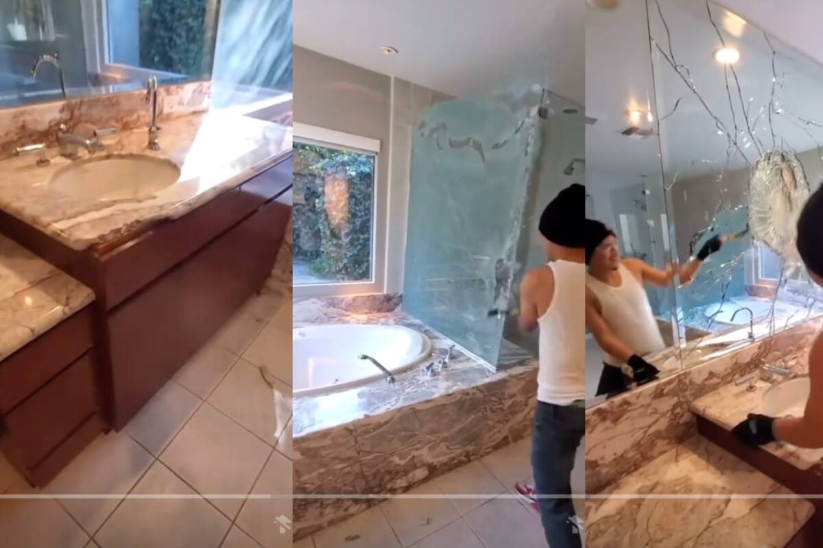 Albañiles destruyen baño que construyeron tras no recibir pago: video se vuelve viral en TikTok