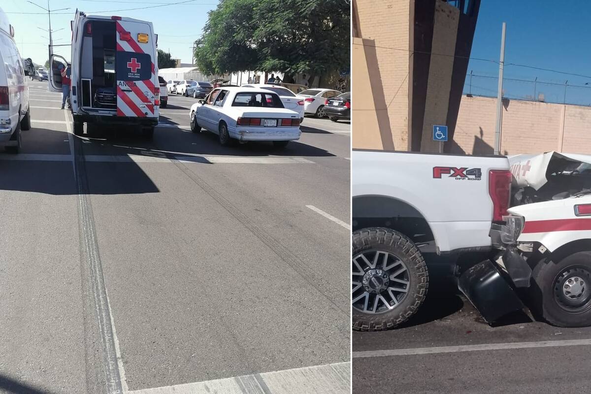 Ambulancia incluida en triple choque frente al Cereso 1 Hermosillo