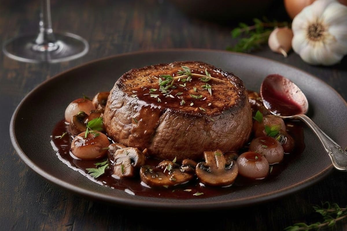 Lomo en salsa de vino