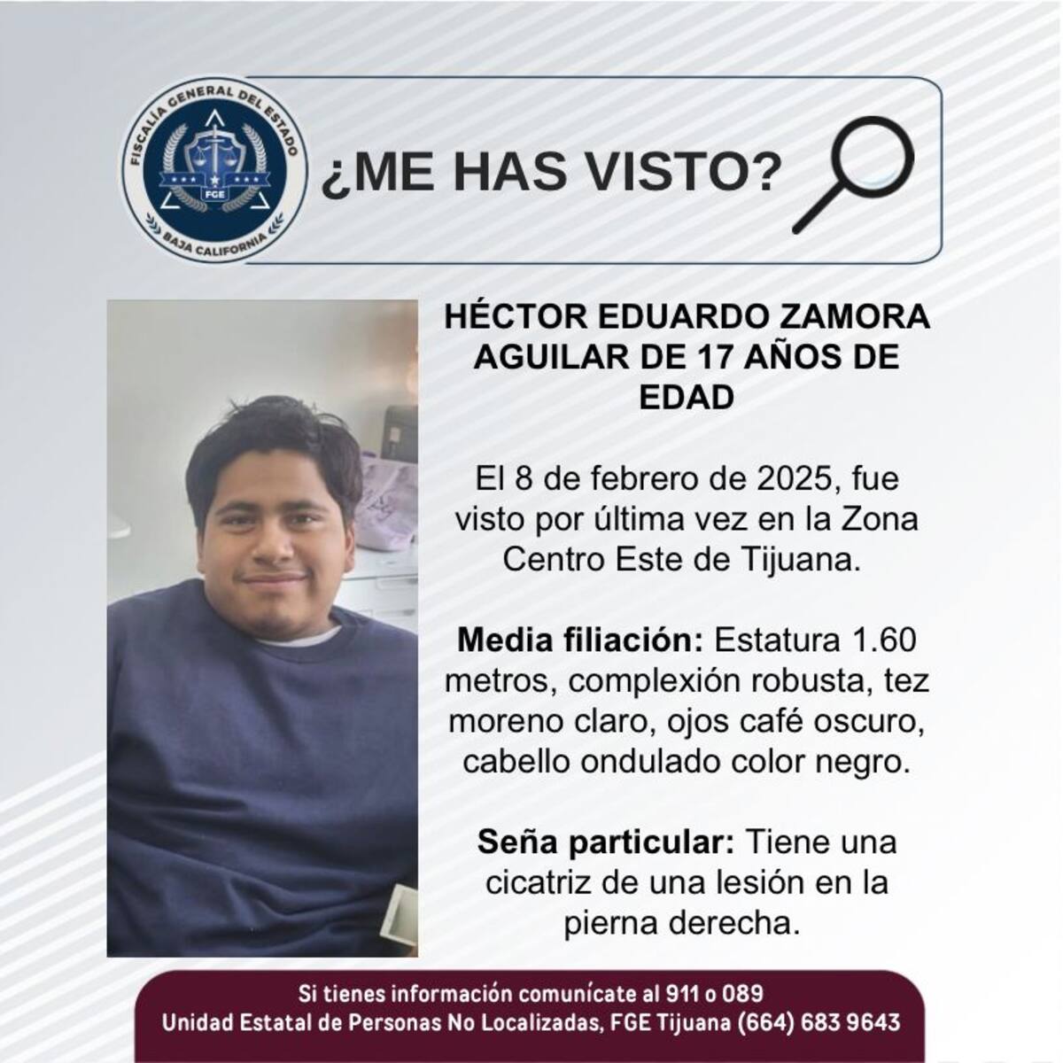 Héctor Eduardo Zamora fue visto por última vez el 8 de febrero del 2025.