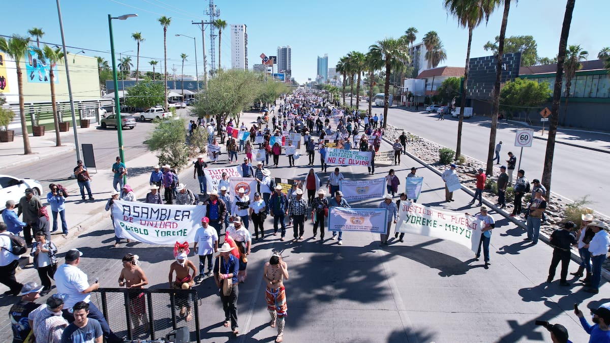 Criadores de gallos de pelea marchan por la calle Rosales.