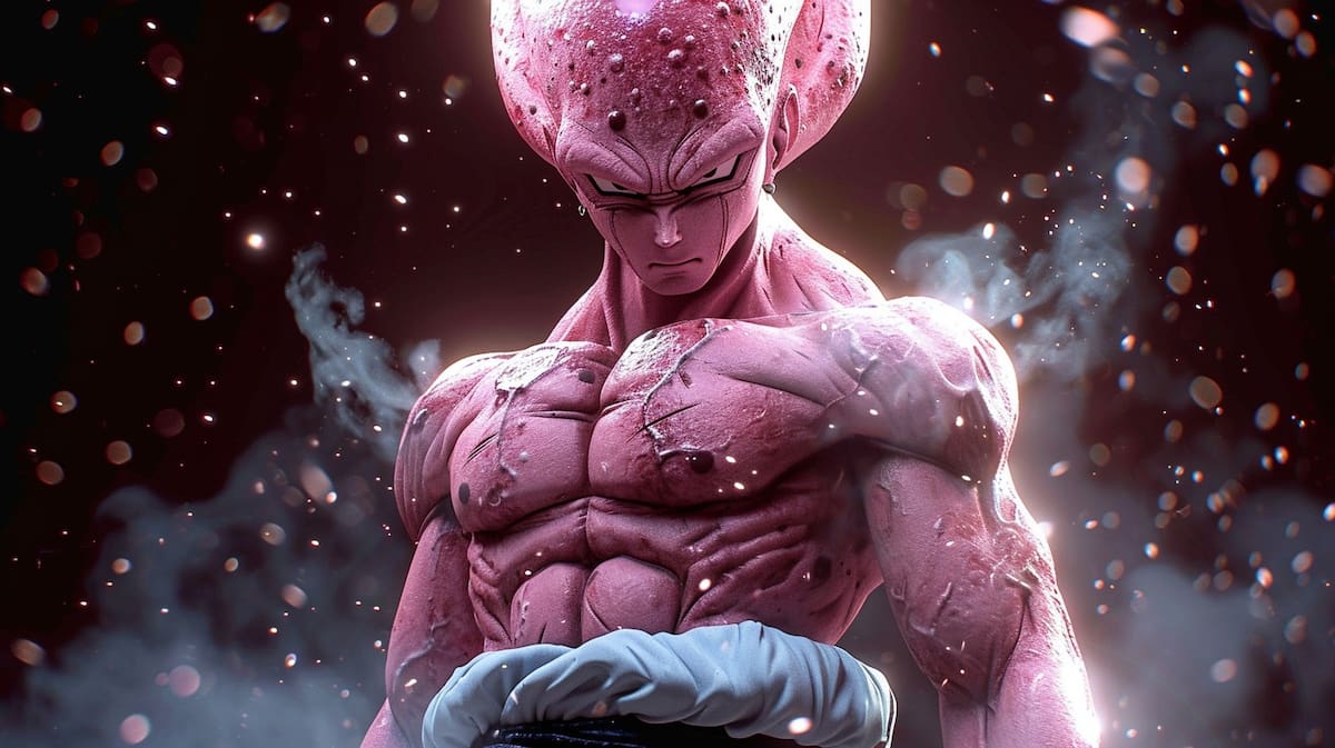 Super-Boo de Dragon Ball según la inteligencia artificial sería muy musculoso.