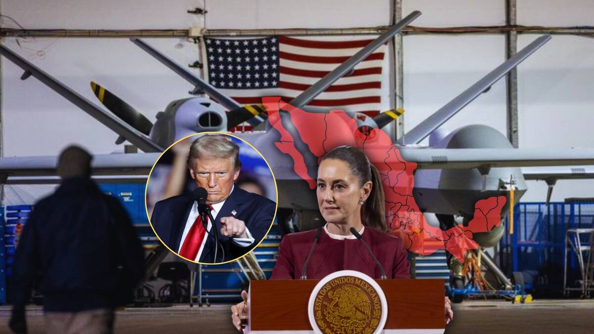 La CIA utiliza drones espía en territorio mexicano, asegura CNN. Foto: Especial (AP/X/Presidencia de México | Editada en Canva)