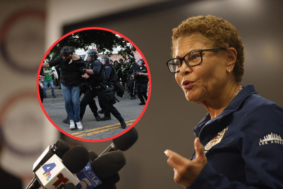 La alcaldesa Karen Bass anunció un toque de queda en el centro de los Ángeles que entrará en vigor a partir de las 8 p.m. | Crédito: EFE