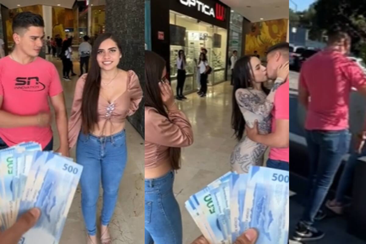 VIRAL: Joven acepta que besen a su novio por dinero y termina enojada con él