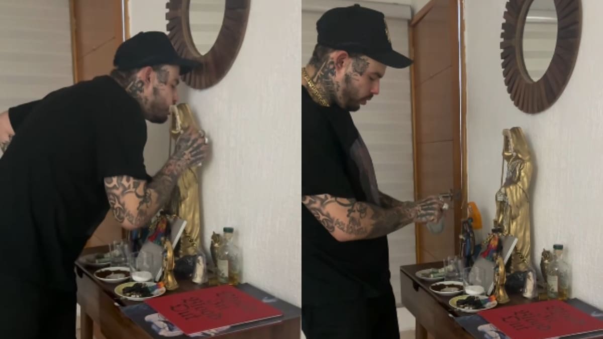 Emiliano Aguilar responde a críticas por su devoción a la Santa Muerte y aclara ante la prensa que respeta todas las creencias