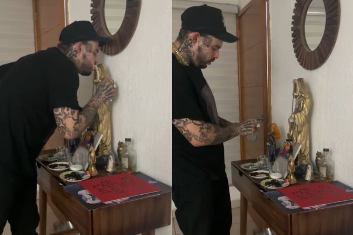Emiliano Aguilar responde a críticas por su devoción a la Santa Muerte y aclara ante la prensa que respeta todas las creencias
