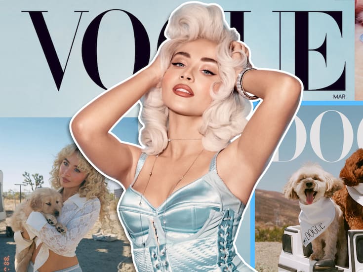 Louie y Goodwin, los perros de Sabrina Carpenter, brillan en la portada de ‘Dogue’ 2025