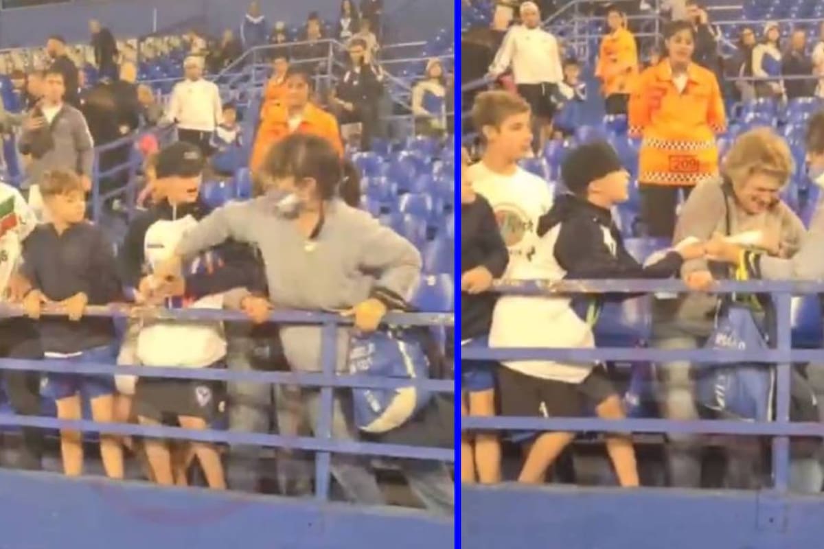 Jugador argentino regala su camiseta a un joven y una mujer se la arrebata