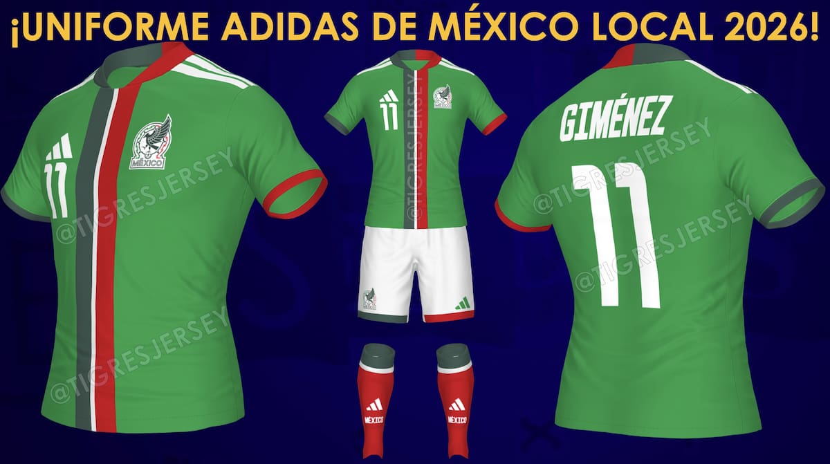 Posible indumentaria de la Selección Mexicana para el Mundial del 2026. (Foto: @TigresJersey)