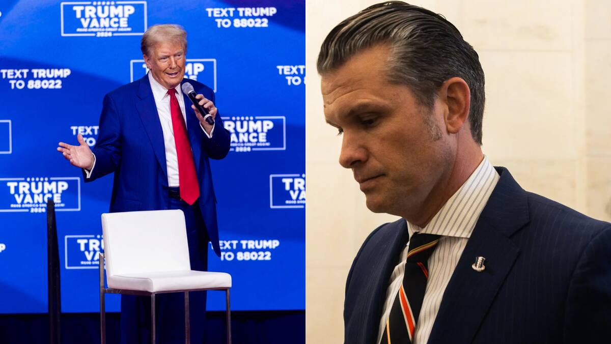 Donald Trump, Pete Hegseth Secretario de Defensa. Foto: Donald Trump. EFE/EPA/Shawn Thew / Pete Hegseth. Foto: Tierney L. Cross para The New York Times