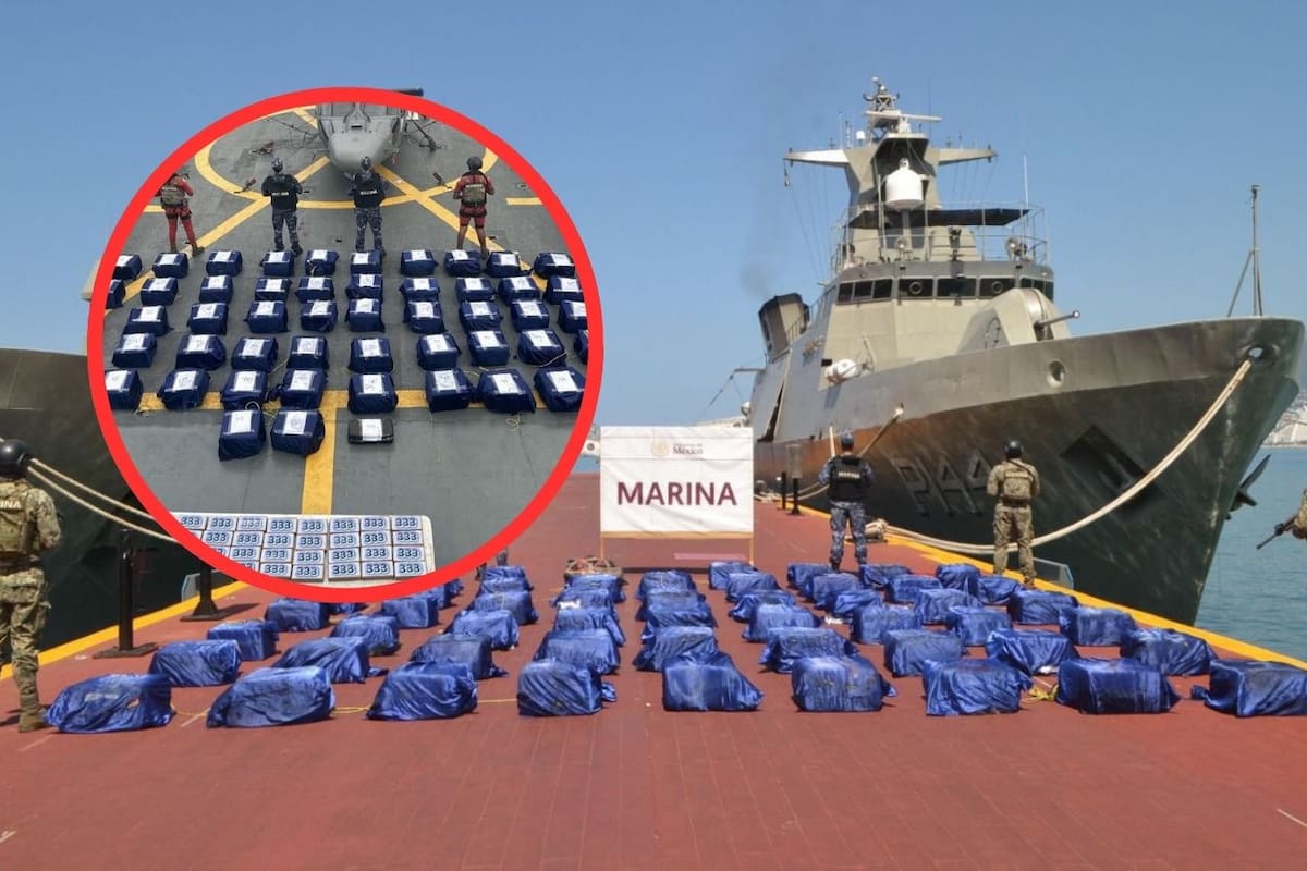 Armada de México asegura 1,600 kilos de cocaína en operativo frente a costas de Guerrero