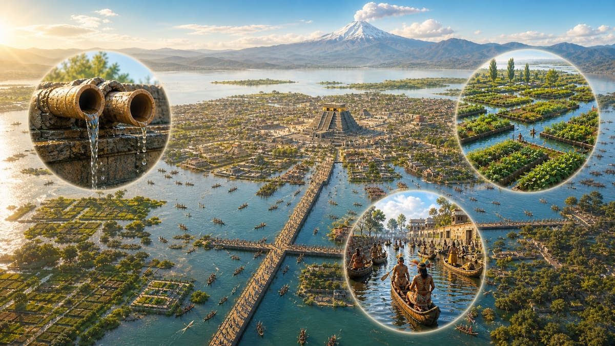 Tenochtitlan tenía agua potable, drenaje, canales navegables y un sistema para separar agua dulce de salada hace 700 años, mientras Londres y París todavía tiraban sus desechos a los ríos de los que bebían