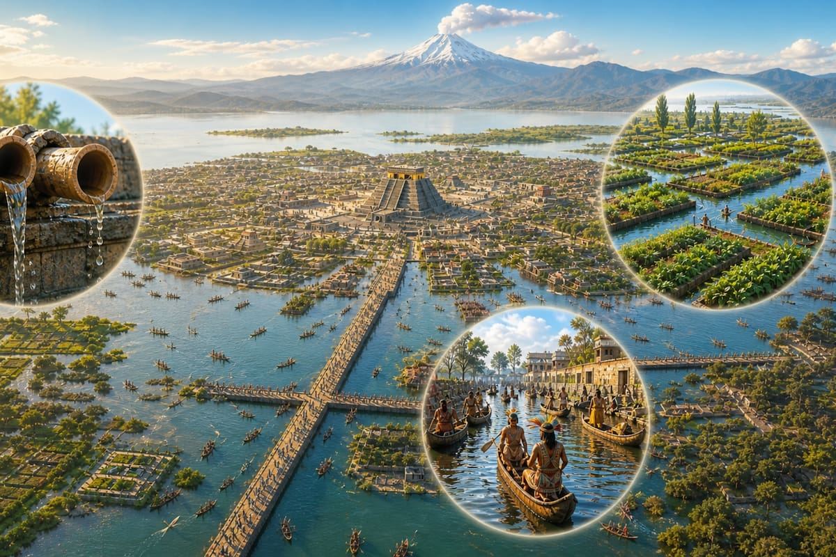 Tenochtitlan tenía agua potable, drenaje, canales navegables y un sistema para separar agua dulce de salada hace 700 años, mientras Londres y París todavía tiraban sus desechos a los ríos de los que bebían