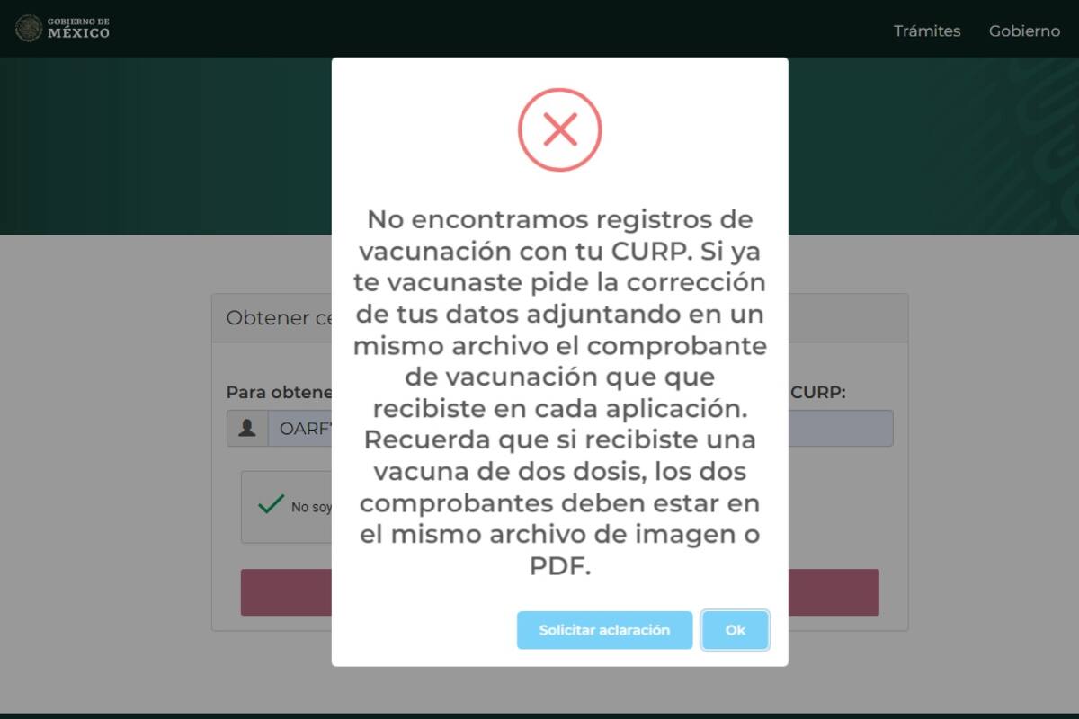 Solo el 20% se registró previo a vacunarse contra el Covid-19