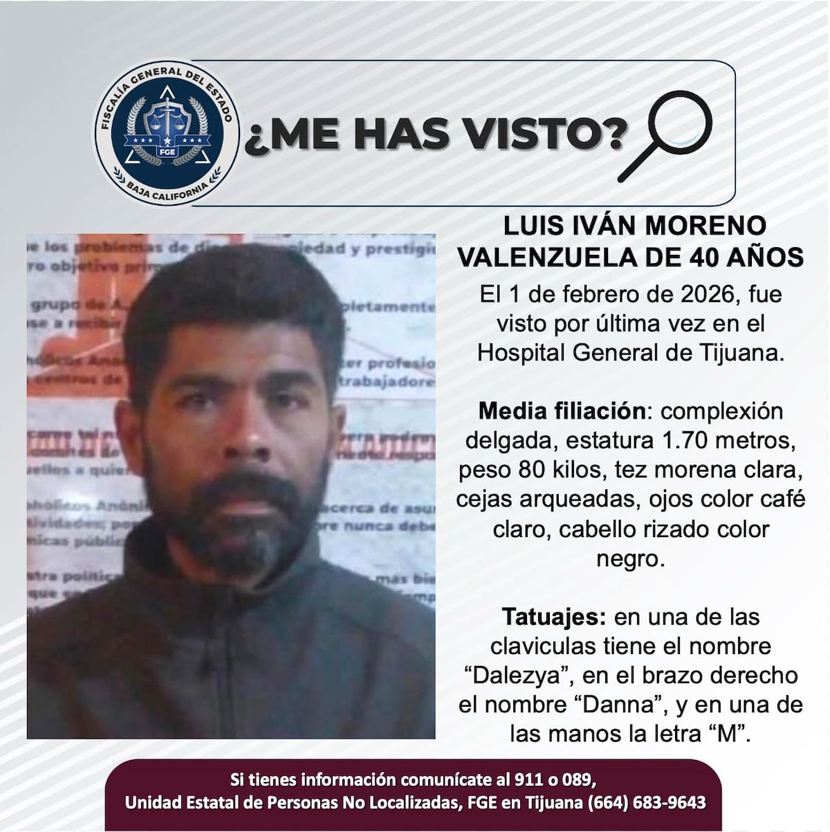 Fue visto por última vez el 1 de febrero de 2026.