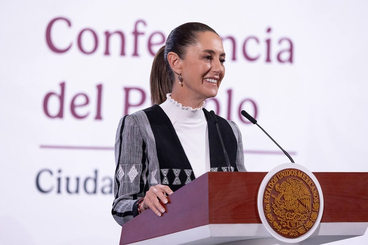 La presidenta Claudia Sheinbaum Pardo en la "mañanera del Pueblo" del 25 de febrero del 2025. | Crédito: Presidencia