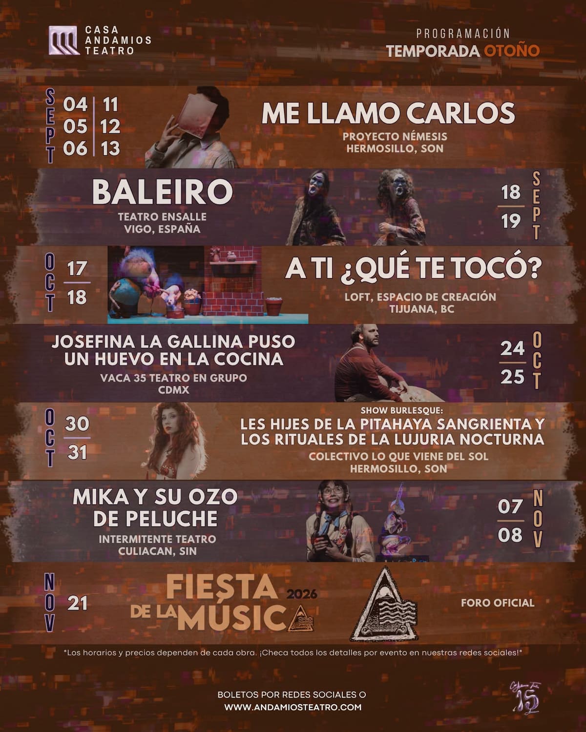 Programación de Andamios Teatro.