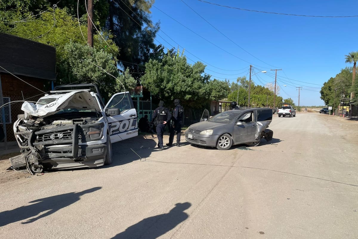 Fallece joven armado tras persecución y choque con patrulla en el Valle de Mexicali