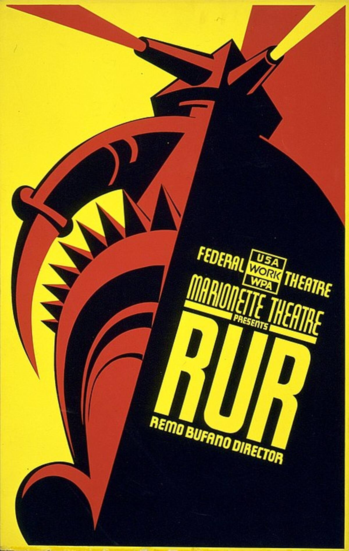 Cartel de la obra de teatro, representada con marionetas en el Federal Theatre Project, 1936-39.