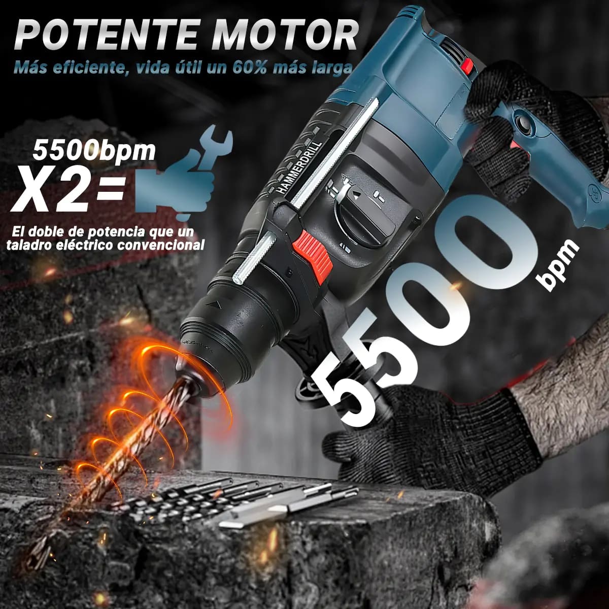 Rotomartillo de la marca Conentool de 1800W | Mercado Libre