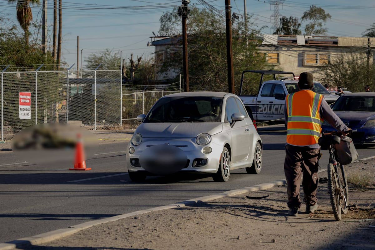 Ciclista muere tras ser arrollado por camión de pasajeros en la carretera a San Felipe
