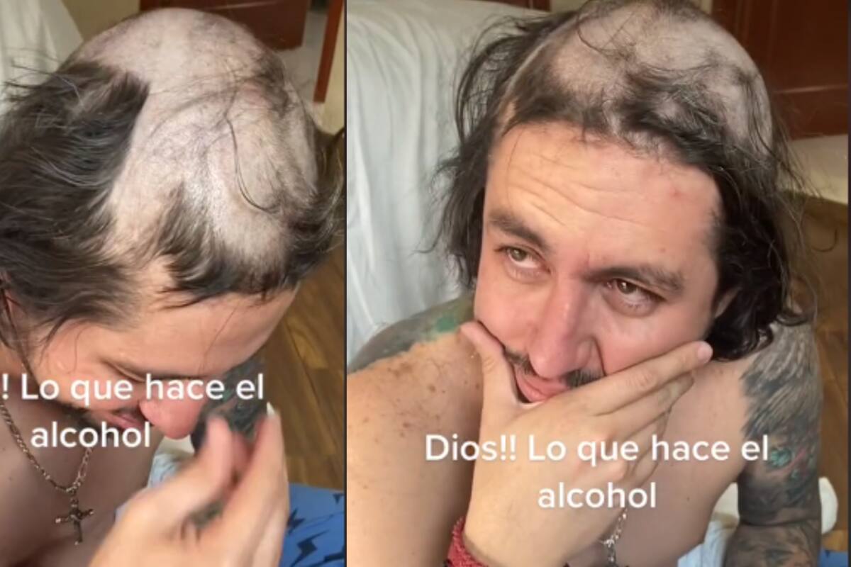 VIRAL: Llegó a casa ebrio, se quedó dormido y sus hijos le raparon la cabeza