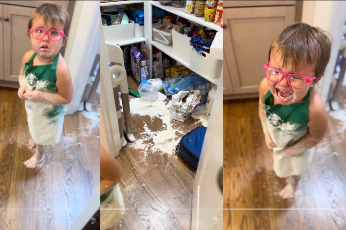 Mujer se lleva tremenda sorpresa al descubrir que su hija hizo un desastre en la cocina (VIDEO)