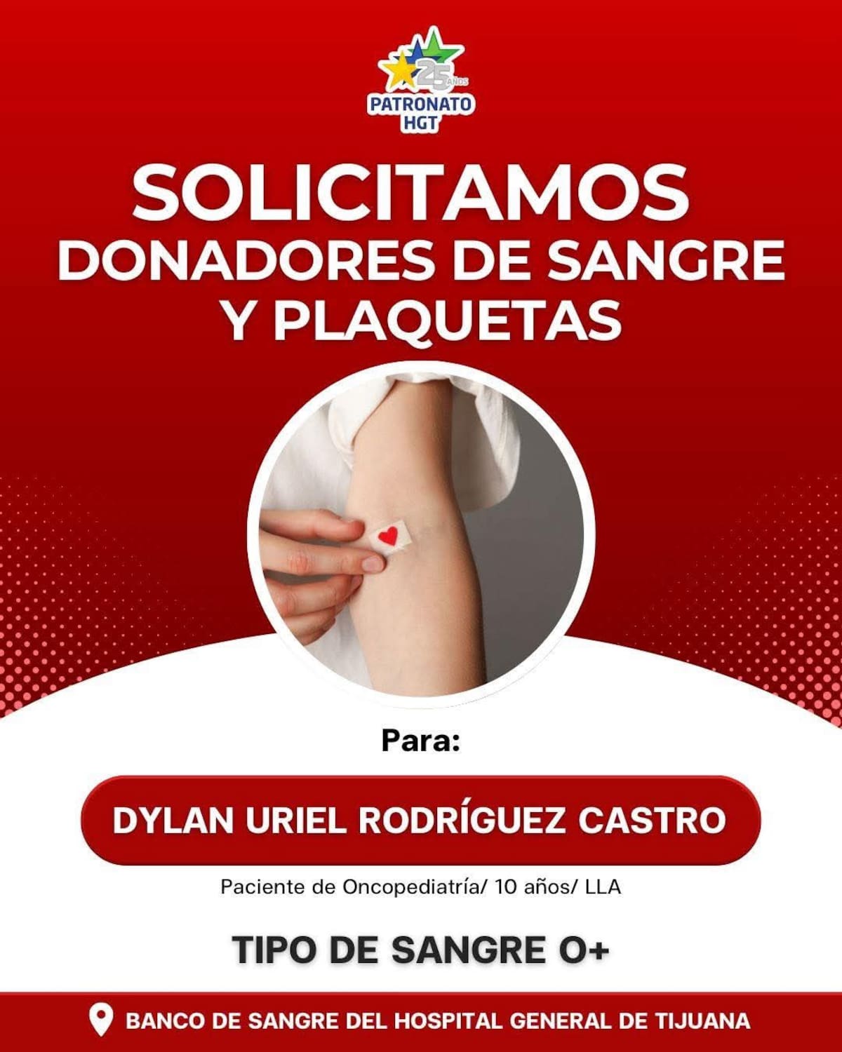 El menor de 11 años se encuentra en cuidados paliativos en el Hospital General de Tijuana. Foto: Cortesía