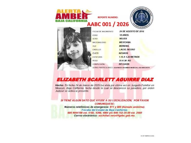 Buscan a niña de 10 años que desapareció en el Juzgado Familiar de Mexicali