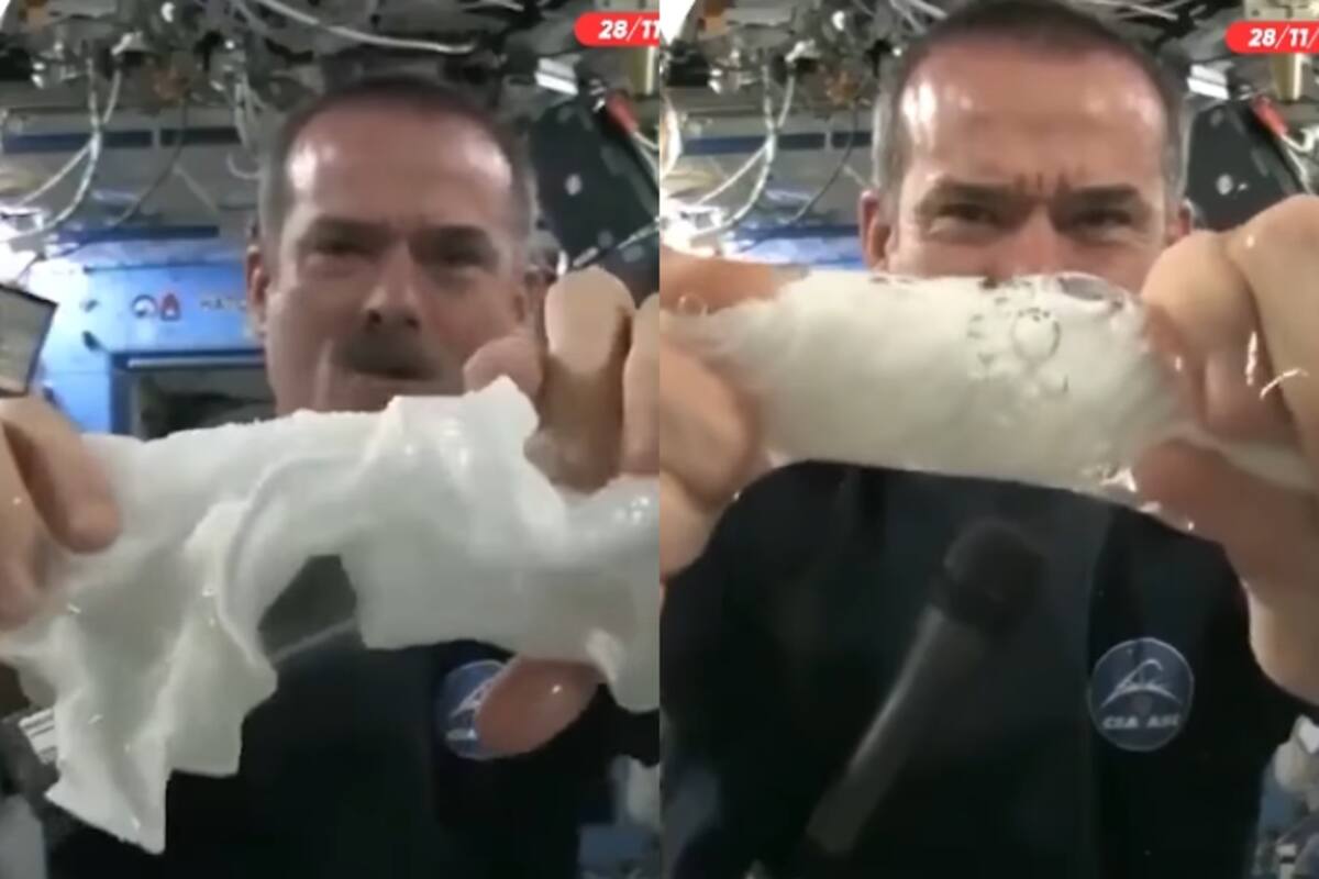 Astronauta muestra cómo se exprime una toalla en el espacio: el efecto parece sacado de una película