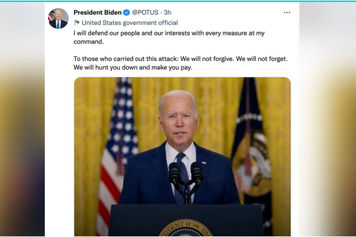 “Te perseguiremos y te haremos pagar”, amenaza Biden a ISIS por ataques en Aeropuerto de Kabul