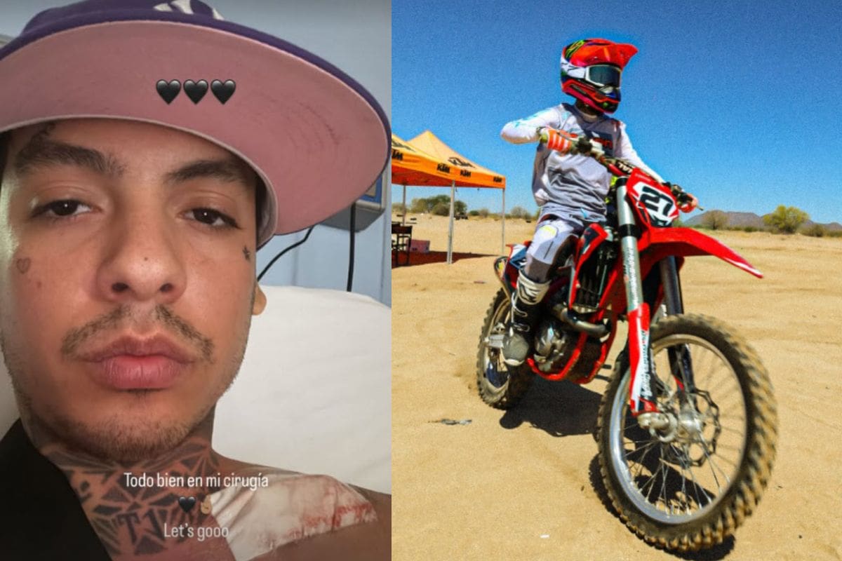 Natanael Cano pasa por cirugía tras sufrir accidente en motocross