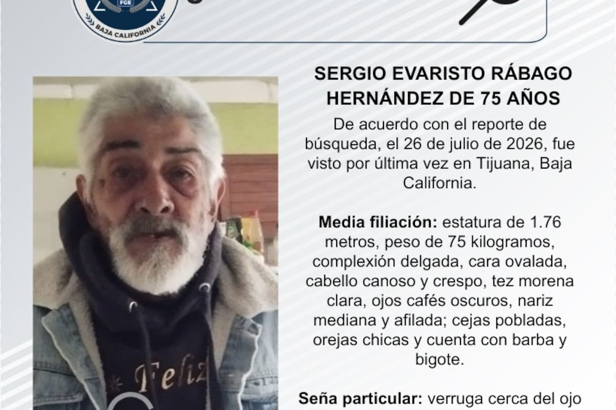 Se busca Sergio Evaristo Rábago Hernández de 75 años