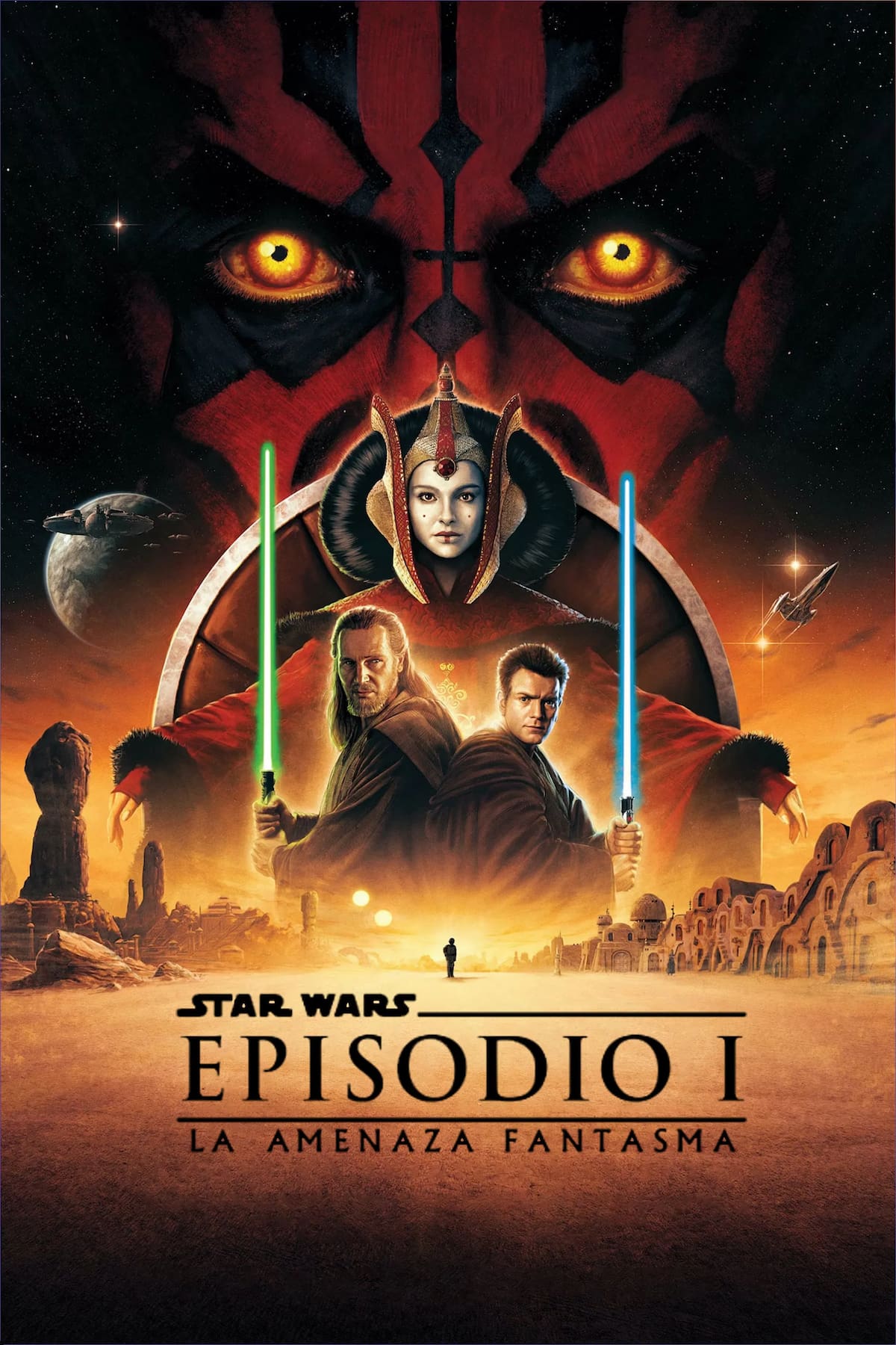 Póster del Episodio 1 en1999 (cuarta película de la saga), aparece con el nombre de Star Wars.